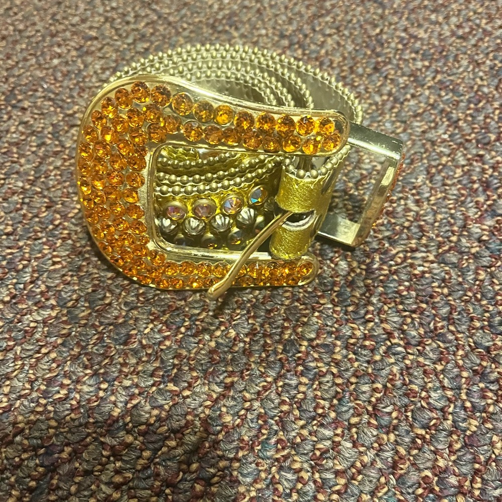 COPY - Gold Rhinestone BB. Simon Belt